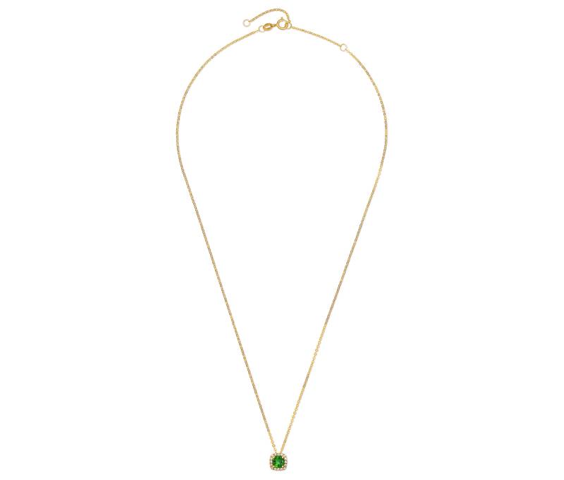 Tchibo - 375 Gold Kette mit Schmuckstein Smaragdgrün - weiß von Tchibo
