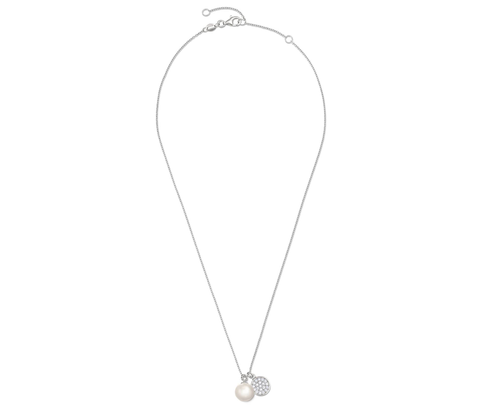 Tchibo - 925 Silber Kette mit Anhänger und Muschelkernperle - silber von Tchibo