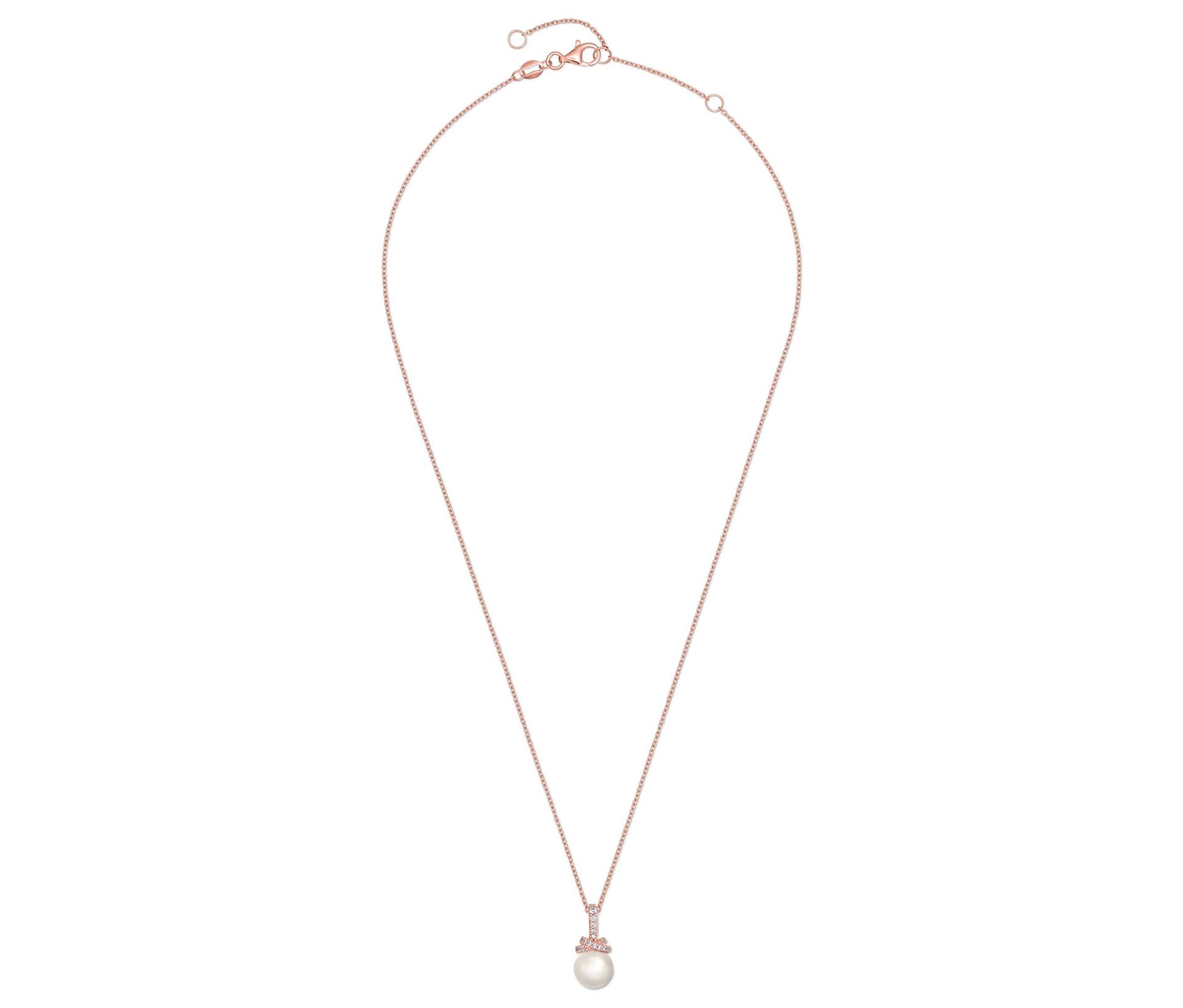 Tchibo - 925 Silber Kette rosévergoldet mit Muschelkernperle - weiß von Tchibo