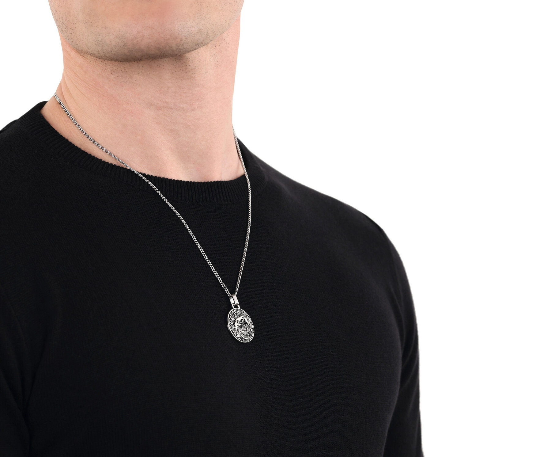 Tchibo - Amor Halsschmuck mit rundem Anhänger - silber von Tchibo