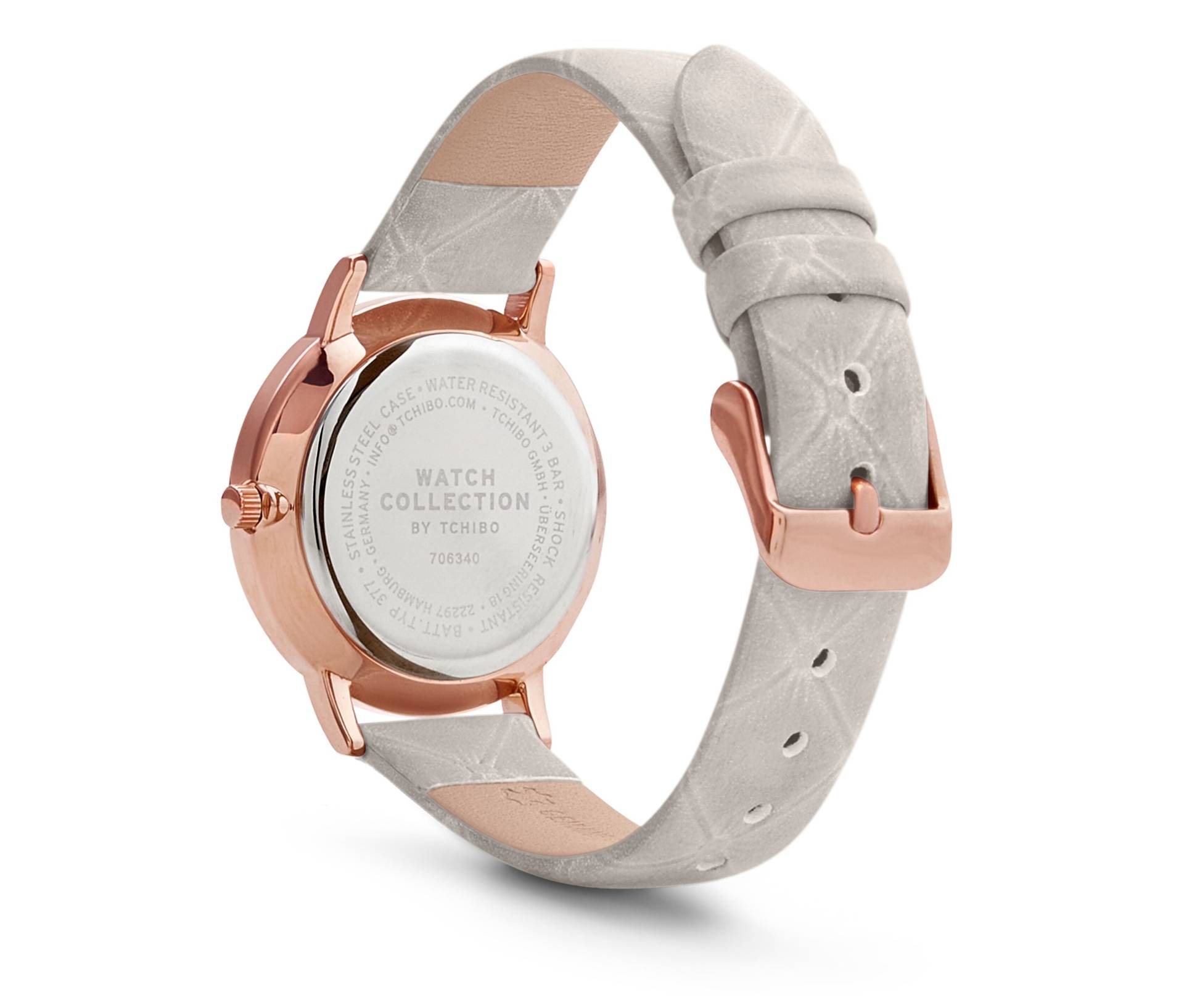 Tchibo - Armbanduhr mit Lederband - grau Tchibo - Armbanduhr mit Lederband - grau von Tchibo