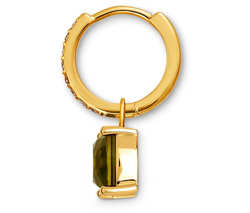 Tchibo - Creolen mit grün-braunem Glaskristallstein - grün von Tchibo