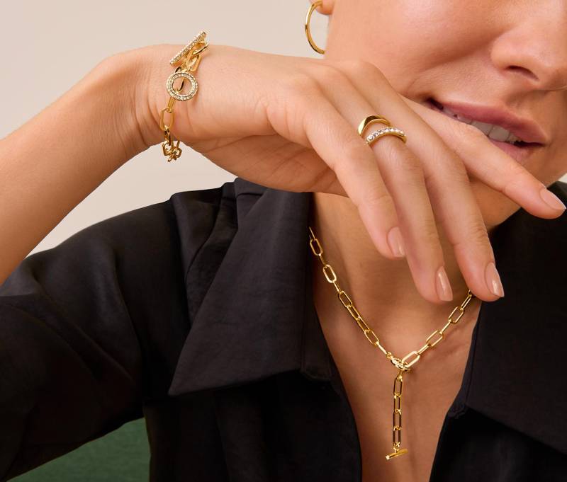 Tchibo - Kette Toggle mit Kristallbesatz - weiß von Tchibo