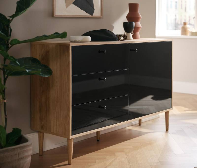 Tchibo - Kommode »Bekeson« - 119,5x40x79,5cm - anthrazit - Echtholzfurnier / Holz / Eichenholz von Tchibo