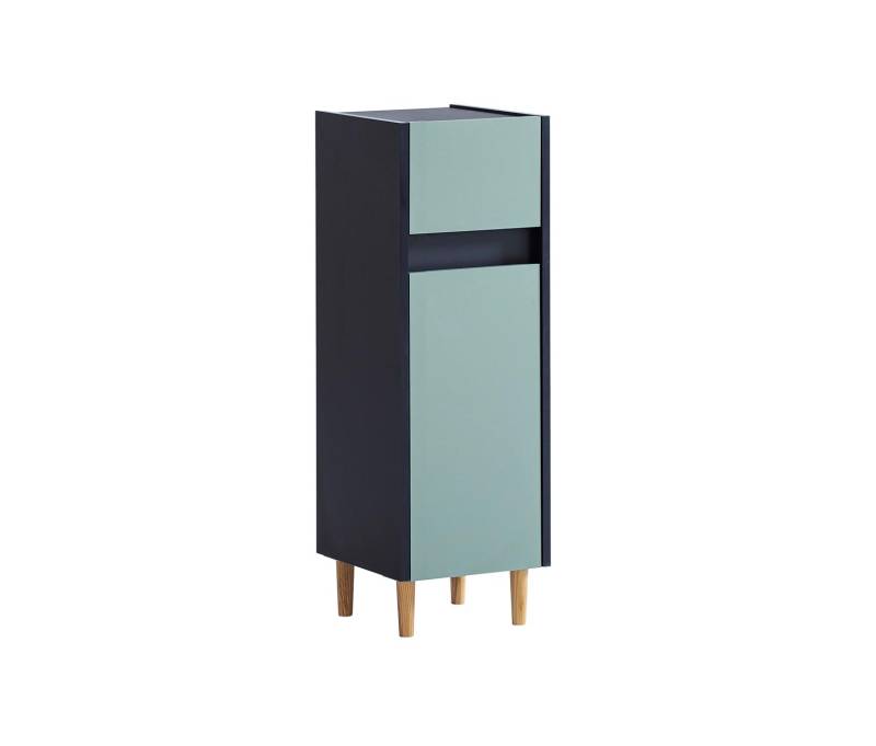 Tchibo - Kommode »Lovis« - 30x33x90,5cm - blau - Holz / Metall / Eschen-Massivholz von Tchibo