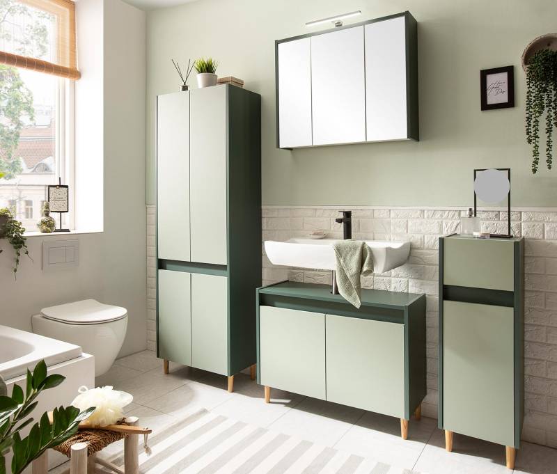 Tchibo - Kommode »Lovis« - 30x33x90,5cm - braun - Holz / Metall / Eschen-Massivholz von Tchibo
