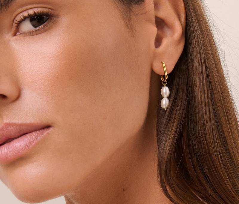 Tchibo - Ohrhänger Schlaufe mit Perlen - weiß von Tchibo