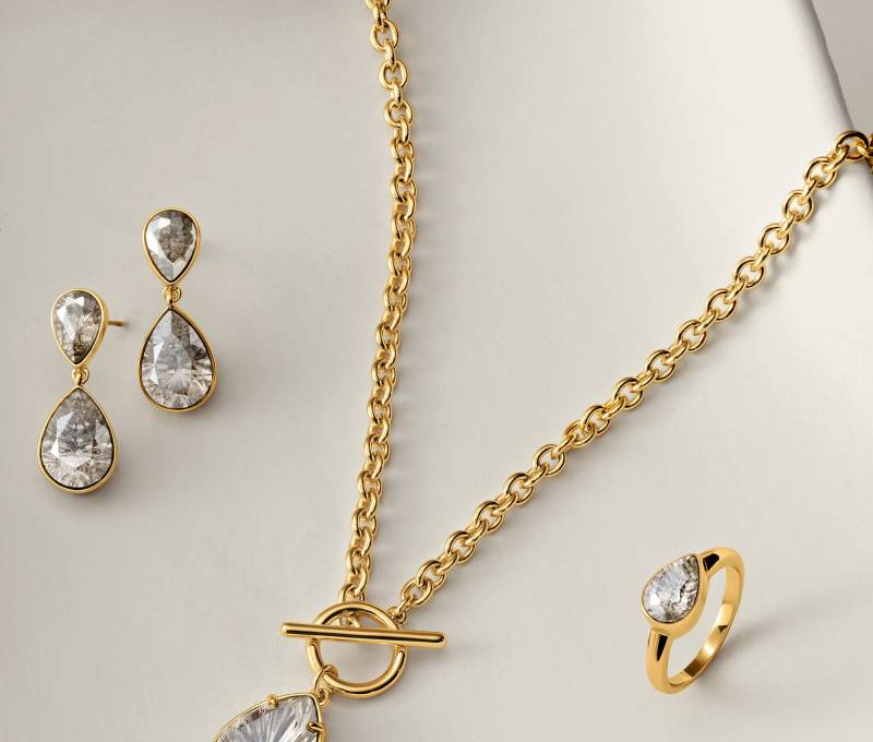 Tchibo - Ring »Glamour« - Damen - Gr. 19 - hellgrau von Tchibo