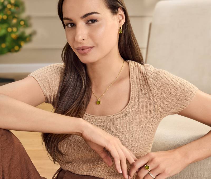 Tchibo - Ring mit grün-braunem Glaskristallstein - Damen - Gr. 17 - grün Tchibo - Ring mit grün-braunem Glaskristallstein - Damen - Gr. 17 - grün von Tchibo