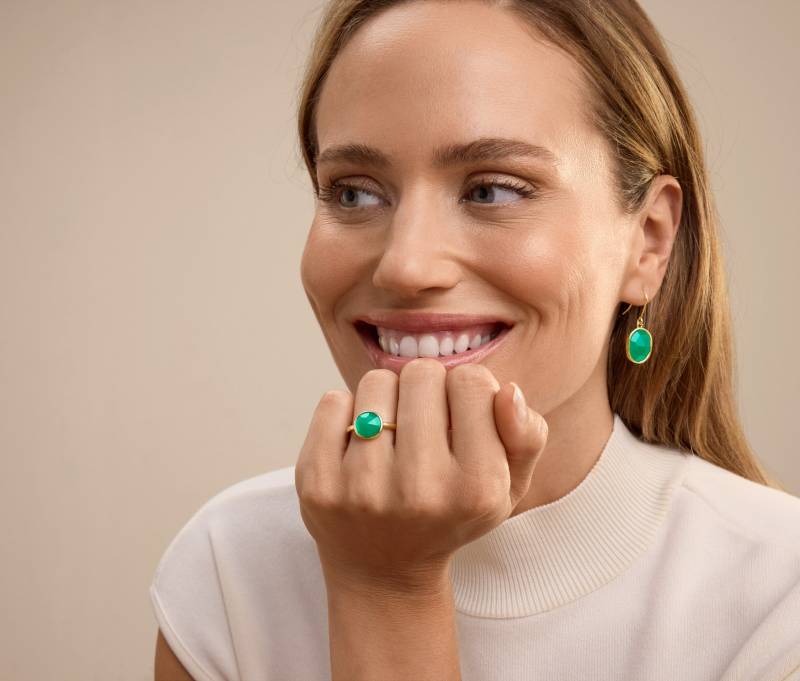 Tchibo - Ring mit grünem Glaskristallstein - Damen - Gr. 19 - grün Tchibo - Ring mit grünem Glaskristallstein - Damen - Gr. 19 - grün von Tchibo