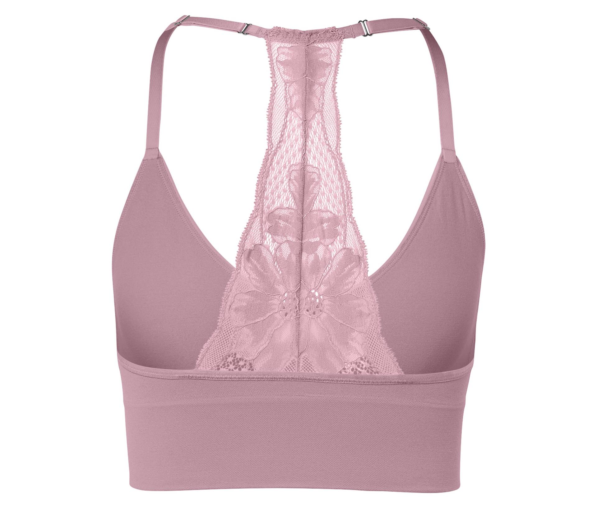 Tchibo - Seamless-Bustier mit Spitze - Damen - Gr. M - rosa von Tchibo