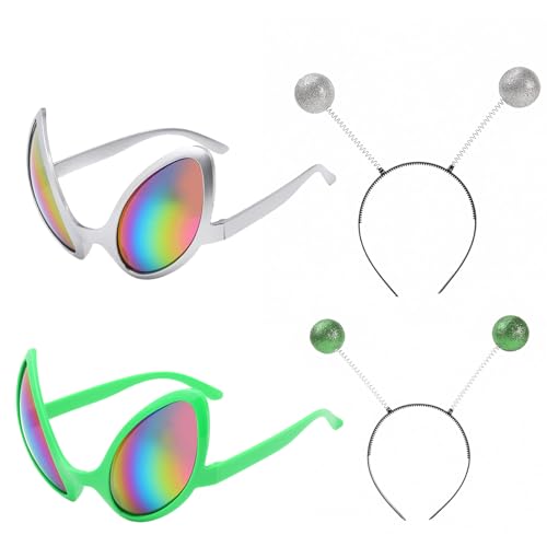 4 Stück Alien Brille Alien Haarreif Anzug, 2 Stück Antennen Kopfband 2 Stück Alien Sonnenbrille Alien Kostüm FüR Halloween, Weihnachten, Karneval Party Kostüm Zubehör 4 Stück Alien Brille Alien Haarreif Anzug, 2 Stück Antennen Kopfband 2 Stück Alien Sonnenbrille Alien Kostüm FüR Halloween, Weihnachten, Karneval Party Kostüm Zubehör von Tcnzdy