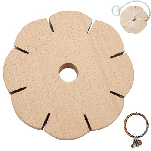 Blumen Knüpfstern,Fein und praktisch Knüpfstern Aus Holz Langlebig kumihimo und Kumihimo Set Geeignet für DIY, Stricken, Seilen, Liebe Handwerker zu sein.（2.95in×2.95in×0.47in） von Tcnzdy