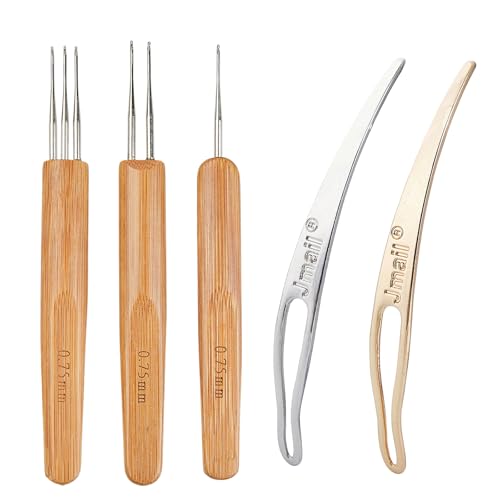 Tcrogsciss 5 Stück Dreadlock-Häkelnadel-Werkzeug-Set, Zopfhaar, Dreadlocks, Nadel, Weben, Häkeln für Zöpfe, Handwerk Tcrogsciss 5 Stück Dreadlock-Häkelnadel-Werkzeug-Set, Zopfhaar, Dreadlocks, Nadel, Weben, Häkeln für Zöpfe, Handwerk von Tcrogsciss