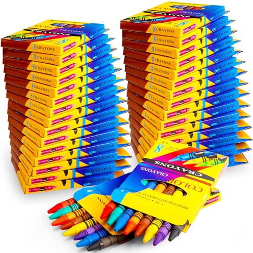 Tczecoo 30 Boxen Wachsmalstifte, 8 Farben Malstifte, Bulk Crayons Wachsmalblöcke, Waschbar Buntstifte, Mitgebsel für Klassenzimmer Restaurants Schule Supplies von Tczecoo