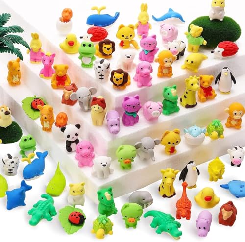Tczecoo 36 Stück Radiergummi Kinder, Radierer Puzzle Spielzeug, Mini Radiergummi Lustige Radiergummis, Radiergummis in Form von Tieren für Kinder Schulen Kreatives Spielzeug Party von Tczecoo