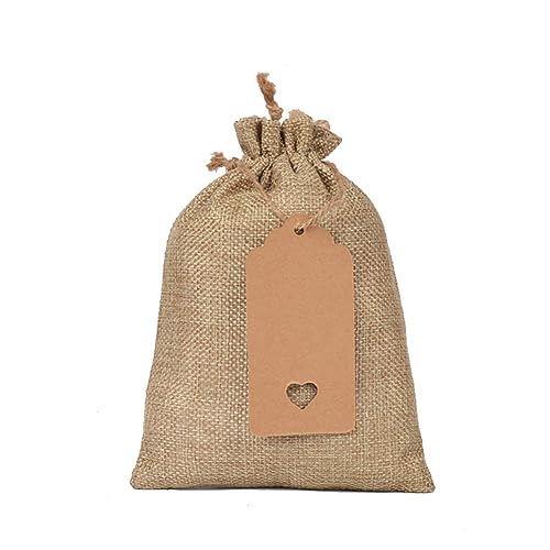 Tdkjfoutr 25er-Pack Kleine Beutel, Kordelzugbeutel mit Papieranhängern, Weihnachten, Neujahr, Partygeschenke, Dankeschön, Kordelzugbeutel, Schmuckverpackungsbeutel von Tdkjfoutr