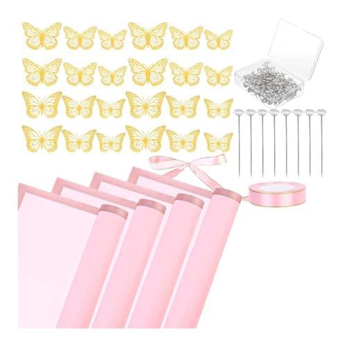 Tdkjfoutr 40 Blatt Blumen-Geschenkpapier-Set, Blumenstrauß für Muttertag, Hochzeit, Geburtstag, Abschlussfeier, DIY-Geschenk, Langlebig, Einfach Anzubringen, Einfach zu Verwenden, Rosa Tdkjfoutr 40 Blatt Blumen-Geschenkpapier-Set, Blumenstrauß für Muttertag, Hochzeit, Geburtstag, Abschlussfeier, DIY-Geschenk, Langlebig, Einfach Anzubringen, Einfach zu Verwenden, Rosa von Tdkjfoutr