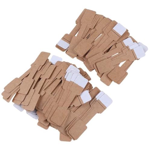 Tdkjfoutr 500 Stück Quadratische, Braunes Papier, Preisschilder, Etiketten, Schmuckdisplaykarten, Etiketten, Ringaufkleber, Hängeetiketten, 6 X 1,2 cm von Tdkjfoutr