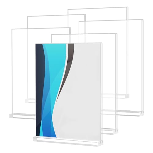 Tdkjfoutr Acryl-Schilderhalter, Transparenter Vertikaler Halter, 8,5 X 11, 6er-Pack, Stehender Papierständer, Präsentationsständer Tdkjfoutr Acryl-Schilderhalter, Transparenter Vertikaler Halter, 8,5 X 11, 6er-Pack, Stehender Papierständer, Präsentationsständer von Tdkjfoutr
