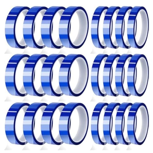 Tdkjfoutr Hitzeband Hitzebeständiges Klebeband für Hitzesublimationspresse Vinyl 24 Rollen 10 mm und 20 mm X 33 M von Tdkjfoutr