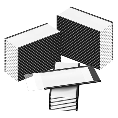 Tdkjfoutr Magnetische Etikettenhalter, 4 X 2, C-Kanal-Etikettenhalter mit Transparentem Kunststoffschutz und Weißen Papiereinlagen, 50 Sets von Tdkjfoutr