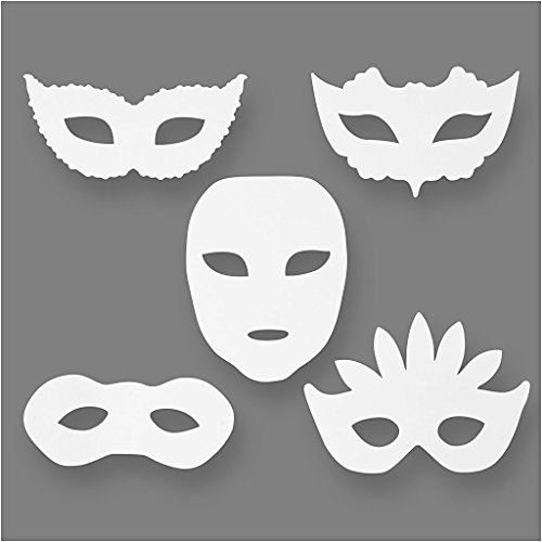 TeACH Me Karnevals-Masken, Weiß, 8.5-19 cm x 15-20.5 cm (H x W) von TeACH Me