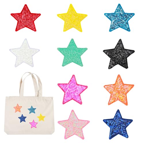 10 Stück Stern Aufbügelbilder Aufkleber, Sterne zum Aufbügeln Stern Bügelflicken Schmelzkleber Aufbügler Stern Aufnäher Bügelbilder, Für Kleidung T-Shirt DIY Rucksack Hut Jeans 10 Stück Stern Aufbügelbilder Aufkleber, Sterne zum Aufbügeln Stern Bügelflicken Schmelzkleber Aufbügler Stern Aufnäher Bügelbilder, Für Kleidung T-Shirt DIY Rucksack Hut Jeans von Teaaha