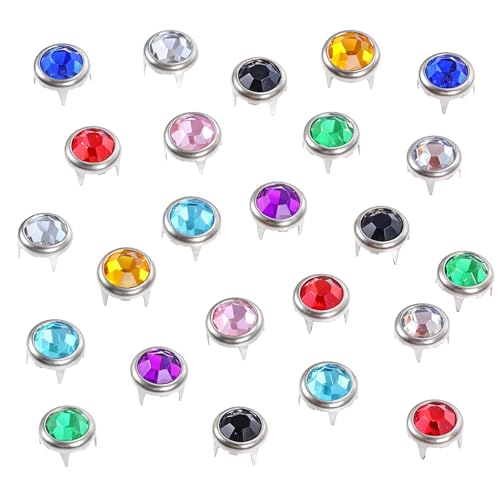 100 Stück Strass-Nieten, runde Nieten, Nagelkopf-Kristallnieten, Punk-Spikes, dekorativ, mehrfarbig, Kristall-Nagelkopf-Spikes für DIY-Kleidung, Schuhe, Taschen, Gürtel 100 Stück Strass-Nieten, runde Nieten, Nagelkopf-Kristallnieten, Punk-Spikes, dekorativ, mehrfarbig, Kristall-Nagelkopf-Spikes für DIY-Kleidung, Schuhe, Taschen, Gürtel von Teaaha