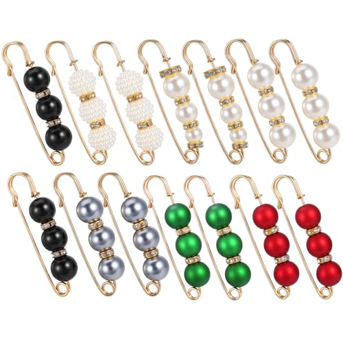 14 Stück Perlen Sicherheitsnadeln, Dekorative Broschennadeln Für Damen, Strass Sicherheitsnadeln, Pullover Schal Clips, Kein Nähen, Taillenspanner, Elegante Kleidung Accessoires 14 Stück Perlen Sicherheitsnadeln, Dekorative Broschennadeln Für Damen, Strass Sicherheitsnadeln, Pullover Schal Clips, Kein Nähen, Taillenspanner, Elegante Kleidung Accessoires von Teaaha