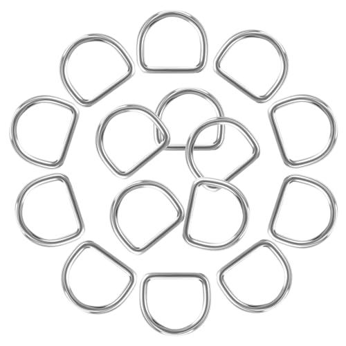 15 Stück 2,5 cm Metall-D-Ring, robuste Edelstahl-Ringe für Hundehalsbänder, Rucksäcke, Gurtbänder 15 Stück 2,5 cm Metall-D-Ring, robuste Edelstahl-Ringe für Hundehalsbänder, Rucksäcke, Gurtbänder von Teaaha