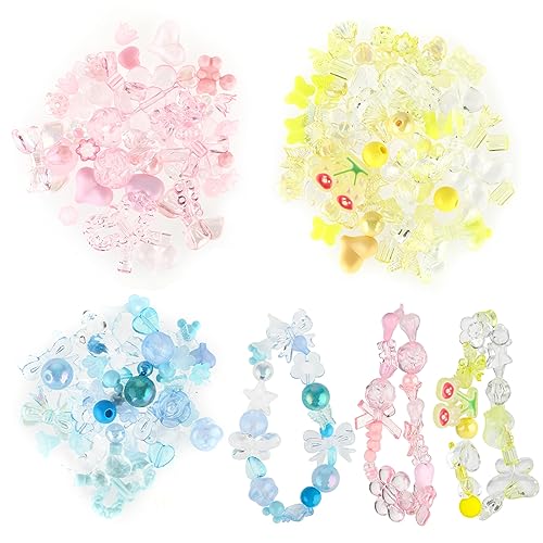 150~210 Stück Beads Charms, Sortierte Acrylperlen Bunte Acrylperlen Bracelet Beads Beads for Jewellery Making Herz Schmetterling Süße Runde Perlen Für DIY Armbändern Schmuck Handwerk (Rosa Blau Gelb) 150~210 Stück Beads Charms, Sortierte Acrylperlen Bunte Acrylperlen Bracelet Beads Beads for Jewellery Making Herz Schmetterling Süße Runde Perlen Für DIY Armbändern Schmuck Handwerk (Rosa Blau Gelb) von Teaaha