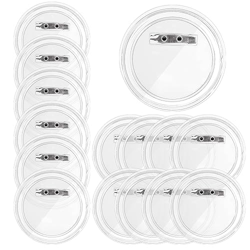 15Stück Buttons Selber Machen, buttons zum selbstgestalten Buttons Anstecker Acryl Design Pins Ohne Buttonmaschine Transparente DIY Ansteckbuttons Set 58mm x 50mm Button mit Anstecknadel für Foto Bild von Teaaha