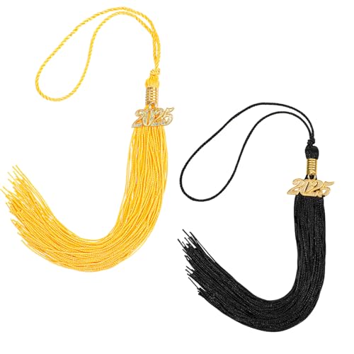 2 Stück Graduation Quasten Mit Gold 2025 Charm, Zubehör Für Abschlusskappen, Quaste Dekorationen Für Bachelor Master Doktorhut, 2 Farben Quasten Anhänger 2 Stück Graduation Quasten Mit Gold 2025 Charm, Zubehör Für Abschlusskappen, Quaste Dekorationen Für Bachelor Master Doktorhut, 2 Farben Quasten Anhänger von Teaaha