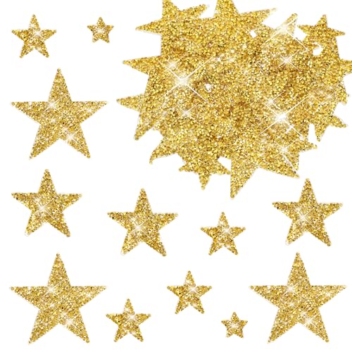 24 Stück Sterne Zum Aufbügeln Gold, Aufbügelbilder Aufkleber Strass, Aufnäher Bügelbilder für Kleidung T-Shirt DIY Rucksack Hut 24 Stück Sterne Zum Aufbügeln Gold, Aufbügelbilder Aufkleber Strass, Aufnäher Bügelbilder für Kleidung T-Shirt DIY Rucksack Hut von Teaaha
