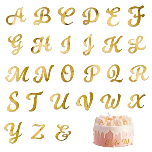 27 Stück Buchstaben Für Torte, Cake Topper Name Personalisiert, Selbstgemachter Tortendeko Name A-Z Acryl Buchstaben Tortendeko Gold Für Hochzeitstorten Dekorationen, Party, Geburtstag(Großbuchstaben) 27 Stück Buchstaben Für Torte, Cake Topper Name Personalisiert, Selbstgemachter Tortendeko Name A-Z Acryl Buchstaben Tortendeko Gold Für Hochzeitstorten Dekorationen, Party, Geburtstag(Großbuchstaben) von Teaaha