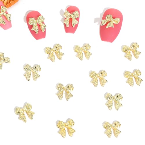 Nail Charms Gold, 30 Stück Schleifen Nail Charms, 3D Schleifen Legierung Nagel Charm Für Nagel Diy, Nails Art, Nagelstudio, Haus Nagelkunst, Nails Design Frauen Und Mädchen von Teaaha
