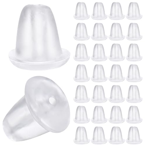 Teaaha 400 Stück Ohrstecker Verschluss, Ohrring Verschluss Silikon, Silikon Ohrstecker Stopper, Ohrringe Stecker Hinten, Ohrring Stecker Verschluss Aus Transparent Für Damen, Zum Basteln von Teaaha
