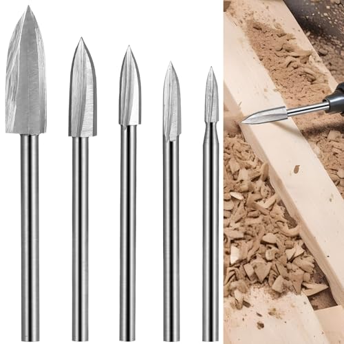 5 Stück Holzschnitzwerkzeuge, HSS Gravierwerkzeug Holz Fräser Set Rotationswerkzeuge Zubehör holzschnitzwerkzeug set Holz Gravierbohrer mit 3mm Schaft für Holz Schnitzen, Bohren DIY Schnitzen 5 Stück Holzschnitzwerkzeuge, HSS Gravierwerkzeug Holz Fräser Set Rotationswerkzeuge Zubehör holzschnitzwerkzeug set Holz Gravierbohrer mit 3mm Schaft für Holz Schnitzen, Bohren DIY Schnitzen von Teaaha