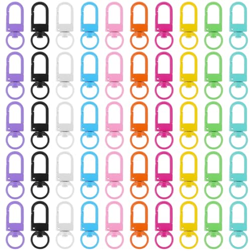 50 Stück Mini Karabiner Schlüsselanhänger, Karabinerhaken klein Bunt Metall Krallenverschlüsse Klein, Zinklegierung Karabiner Drehbar Bunte Schwenker Haken, Karabinerhaken für Taschen, DIY Projekte 50 Stück Mini Karabiner Schlüsselanhänger, Karabinerhaken klein Bunt Metall Krallenverschlüsse Klein, Zinklegierung Karabiner Drehbar Bunte Schwenker Haken, Karabinerhaken für Taschen, DIY Projekte von Teaaha