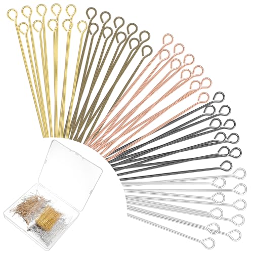 600 Stück Ösenstifte Für Schmuckherstellung, Metall Kettelstifte Kopf Pins, 5cm/2in Nietstifte, Diy Farben Kopfstifte Für Armbänder, Halsketten, Ohrringe Reparatur von Teaaha