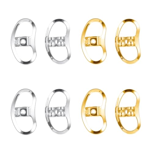 8 Stück Ohrring Stecker Verschluss, Gold Ohrring Heber, Stecker Ohrringverschlüsse Metall Ohrringheber Schwere Ohrringe Damen Schmuckherstellung Ohrstecker Basteln Gold Verschlusse Silber von Teaaha