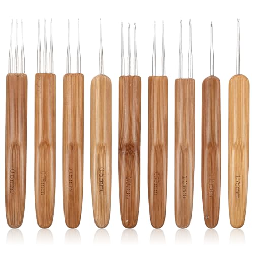 9 Stück Häkelnadeln Set, Dreadlock Häkelnadel Holz 0.5/0.75/1 mm Häkelnadel Werkzeug Bambus Nadel Weben Häkeln Set Dreadlock-Haken mit Bambusgriffen für Haarhäkelnadel DIY Craft Dreadlocks Zöpfe 9 Stück Häkelnadeln Set, Dreadlock Häkelnadel Holz 0.5/0.75/1 mm Häkelnadel Werkzeug Bambus Nadel Weben Häkeln Set Dreadlock-Haken mit Bambusgriffen für Haarhäkelnadel DIY Craft Dreadlocks Zöpfe von Teaaha