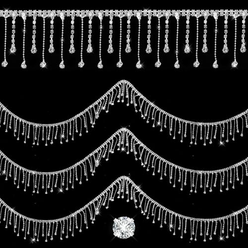 91 cm Strassbesatz Fransen, unregelmäßige Diamant-Kristallquastenkette, Silber, unregelmäßige Diamant-Kristallband, Quaste, Gürtel, Fransenverzierung, Kette für DIY-Kleidung, Hochzeitsdekoration 91 cm Strassbesatz Fransen, unregelmäßige Diamant-Kristallquastenkette, Silber, unregelmäßige Diamant-Kristallband, Quaste, Gürtel, Fransenverzierung, Kette für DIY-Kleidung, Hochzeitsdekoration von Teaaha
