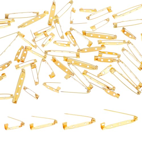 Broschennadeln zum Basteln 60 Stück Anstecknadel Sicherheitsnadeln für Broschen Verschluss, Broschennadeln Gold Anstecknadeln für Kunsthandwerk Schmuckherstellung DIY Handwerk 20 25 32 40mm(Gold) von Teaaha
