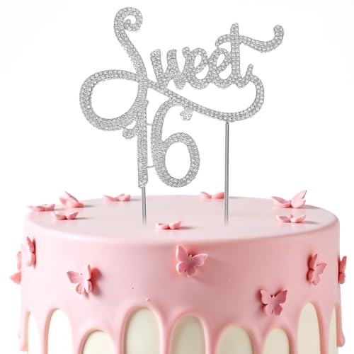 Geburtstag 16 Jahre Mädchen, Glitzernder Sweet Teenager 16 Tortendeko Cake Topper Kuchen Deko Geburtstag Silber Strass Kuchendeckel Birthday Kuchendeko für 16 Jahrestag Party Zubehör Geburtstag 16 Jahre Mädchen, Glitzernder Sweet Teenager 16 Tortendeko Cake Topper Kuchen Deko Geburtstag Silber Strass Kuchendeckel Birthday Kuchendeko für 16 Jahrestag Party Zubehör von Teaaha