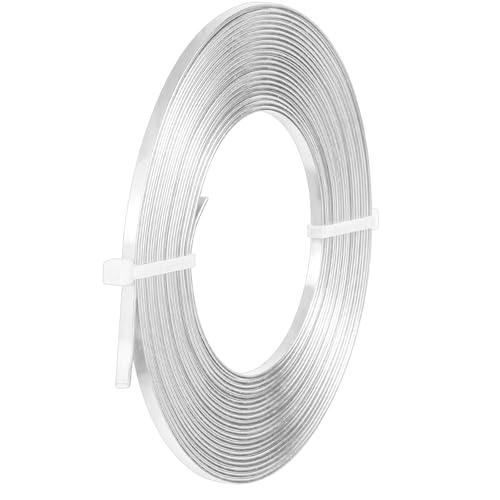 5m Lang Aluminiumdraht 3 mm, Biegsamer Aluminiumdraht Zum Basteln Schmuckherstellung, Silber Flacher Einfassungsdraht, Anlaufbeständiger Schmuckdraht Für Diy-Schmuckhandwerksherstellung 5m Lang Aluminiumdraht 3 mm, Biegsamer Aluminiumdraht Zum Basteln Schmuckherstellung, Silber Flacher Einfassungsdraht, Anlaufbeständiger Schmuckdraht Für Diy-Schmuckhandwerksherstellung von Teaaha