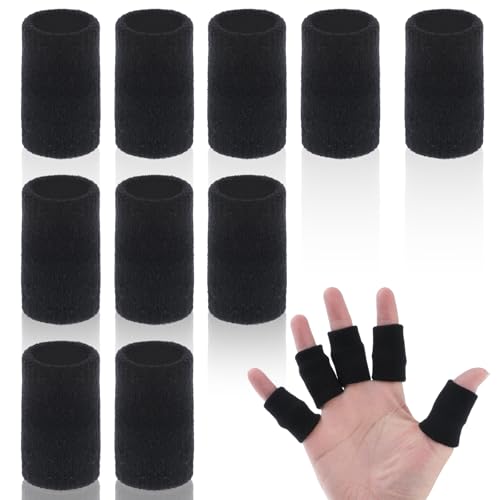 10 Stück Fingerschutz Fingerling Stricken Elastische Fingerschützer Fingerbandage den Sport, Schwarz Finger Sleeves Atmungsaktive Fingerschützer Unterstützung für Basketball Volleyball Wundpflege 10 Stück Fingerschutz Fingerling Stricken Elastische Fingerschützer Fingerbandage den Sport, Schwarz Finger Sleeves Atmungsaktive Fingerschützer Unterstützung für Basketball Volleyball Wundpflege von Teaaha