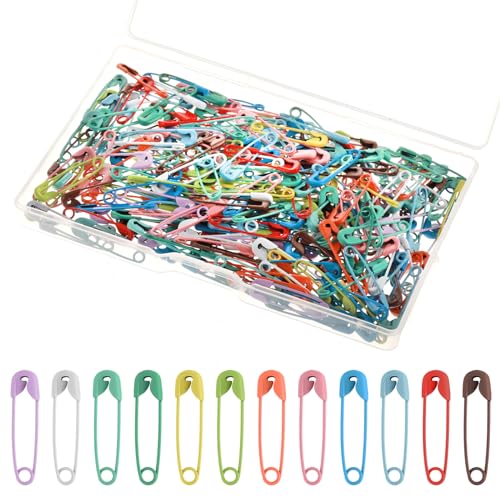 Teaaha 250 STK. Sicherheitsnadeln Klein - 19mm Mini Sicherheitsnadel, kleine Metall Safety Pins für Kleidung, Basteln, Nähen, Rimming, Hang Tag (Bunte Auswahl) von Teaaha