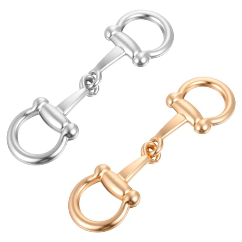 Teaaha Elegantes Horsebit-Seidenschal-Schnallen-Set, Horsebit-Verschluss, Seidenschal-Zubehör, Metallringe für Damen, vielseitige Clips (Gold, Silber), 2 Stück von Teaaha